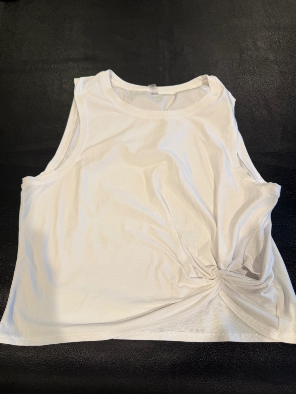 Beyond Yoga White Tank Top with side Knot XL